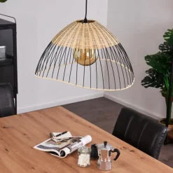 Style Boho-Chic-hofstein Suspension Shalo Noir, 1 lumière