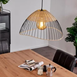 Style Boho-Chic-hofstein Suspension Shalo Noir, 1 lumière