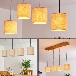 Lampes En Tissu-hofstein Suspension Shiburg Bois clair, 4 lumières
