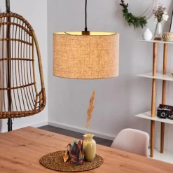 Lampes En Tissu-hofstein Suspension Shiburg Bois clair, 1 lumière