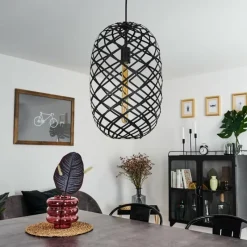 Lampes Vintages & Rétros-hofstein Suspension Shupá Noir, 1 lumière
