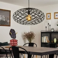 Lampes Vintages & Rétros-hofstein Suspension Shupá Noir, 1 lumière