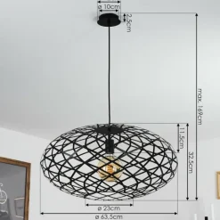 Lampes Vintages & Rétros-hofstein Suspension Shupá Noir, 1 lumière