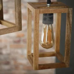 Style Boho-Chic-hofstein Suspension Siddeburen Bois foncé, 3 lumières