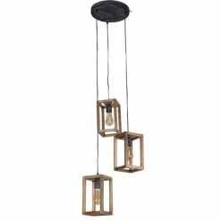 Style Boho-Chic-hofstein Suspension Siddeburen Bois foncé, 3 lumières