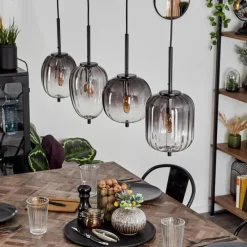 hofstein Suspension Skiatook Noir, 4 lumières