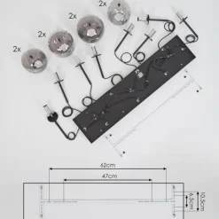 hofstein Suspension Skiatook Noir, 8 lumières
