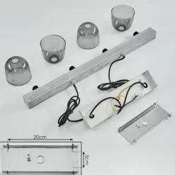 hofstein Suspension Skovde Argenté, 4 lumières