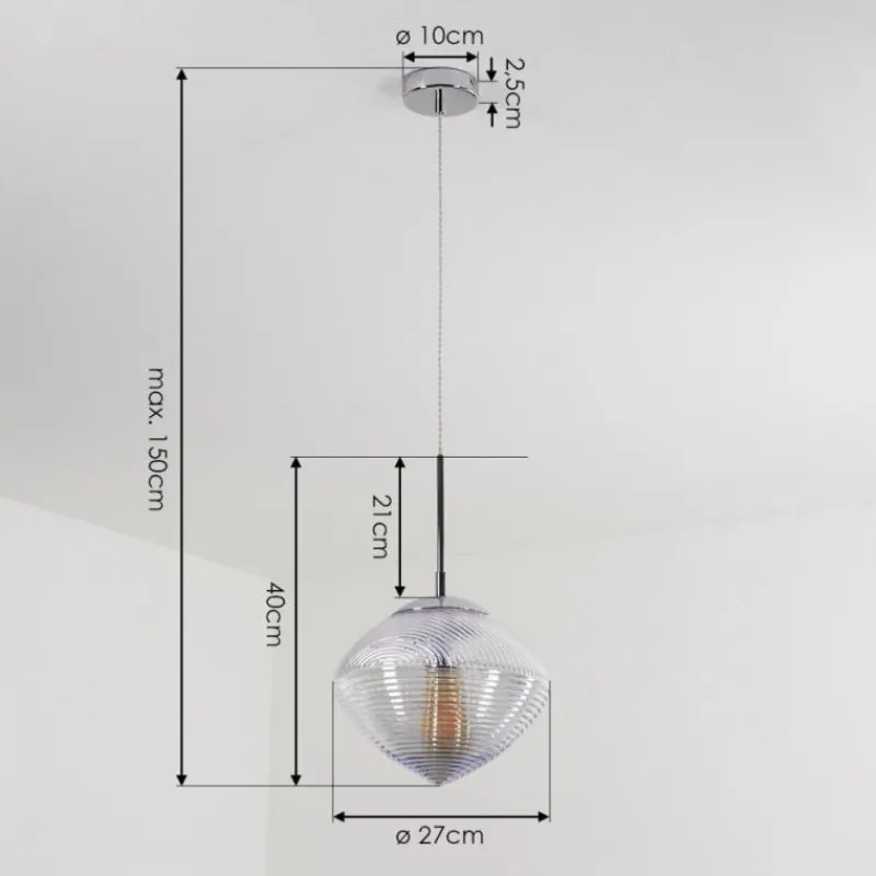 hofstein Suspension Sénal Chrome, 1 lumière