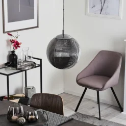 Suspension Verre Fumé-hofstein Suspension Sénal Chrome, 1 lumière