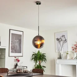 Suspension Verre Fumé-hofstein Suspension Sénal Chrome, 1 lumière