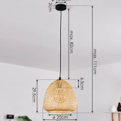Style Boho-Chic-hofstein Suspension Solera Noir, 1 lumière