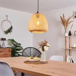 Style Boho-Chic-hofstein Suspension Solera Noir, 1 lumière