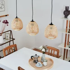 Style Boho-Chic-hofstein Suspension Solera Noir, 3 lumières