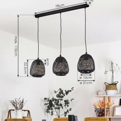 hofstein Suspension Solera Noir, 3 lumières