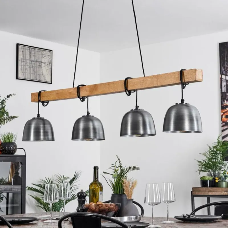 Luminaires Scandinaves-hofstein Suspension Sontey Écru, Noir, 4 lumières