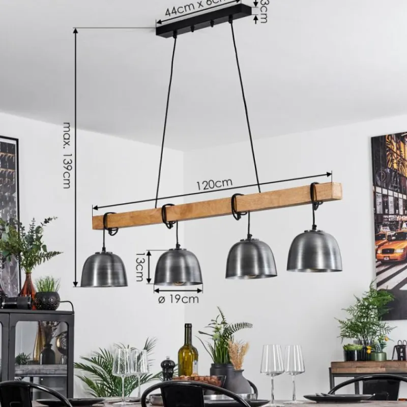 Luminaires Scandinaves-hofstein Suspension Sontey Écru, Noir, 4 lumières