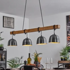 Luminaires Scandinaves-hofstein Suspension Sontey Écru, Noir, 4 lumières