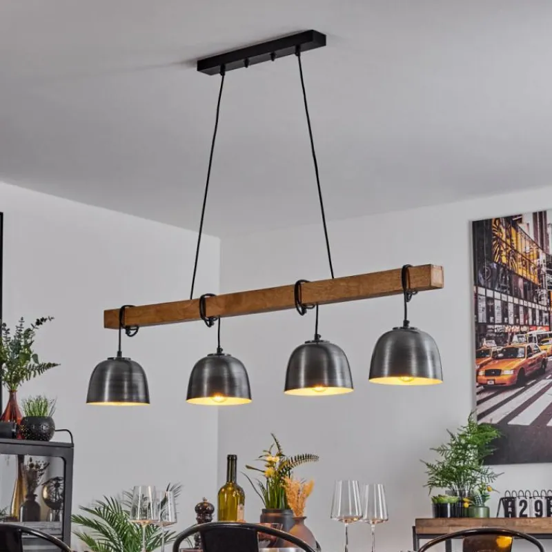 Luminaires Scandinaves-hofstein Suspension Sontey Écru, Noir, 4 lumières