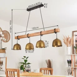 Style Boho-Chic-hofstein Suspension Sontey Écru, Noir, 4 lumières