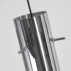 Suspension Verre Fumé-hofstein Suspension Souffort LED Chrome, 5 lumières