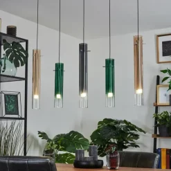 Suspension Verre Fumé-hofstein Suspension Souffort LED Chrome, 5 lumières