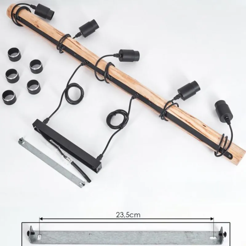 Luminaires Scandinaves-hofstein Suspension Soungou Écru, Noir, 5 lumières