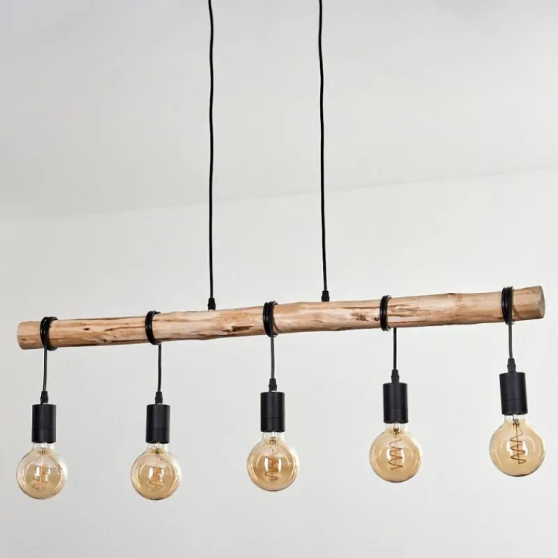 Luminaires Scandinaves-hofstein Suspension Soungou Écru, Noir, 5 lumières