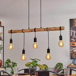 Luminaires Scandinaves-hofstein Suspension Soungou Écru, Noir, 5 lumières