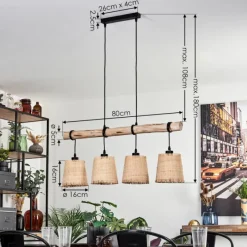 Luminaires Scandinaves-hofstein Suspension Soungou Écru, Noir, 4 lumières