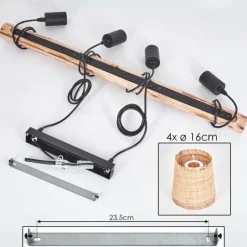 Luminaires Scandinaves-hofstein Suspension Soungou Écru, Noir, 4 lumières