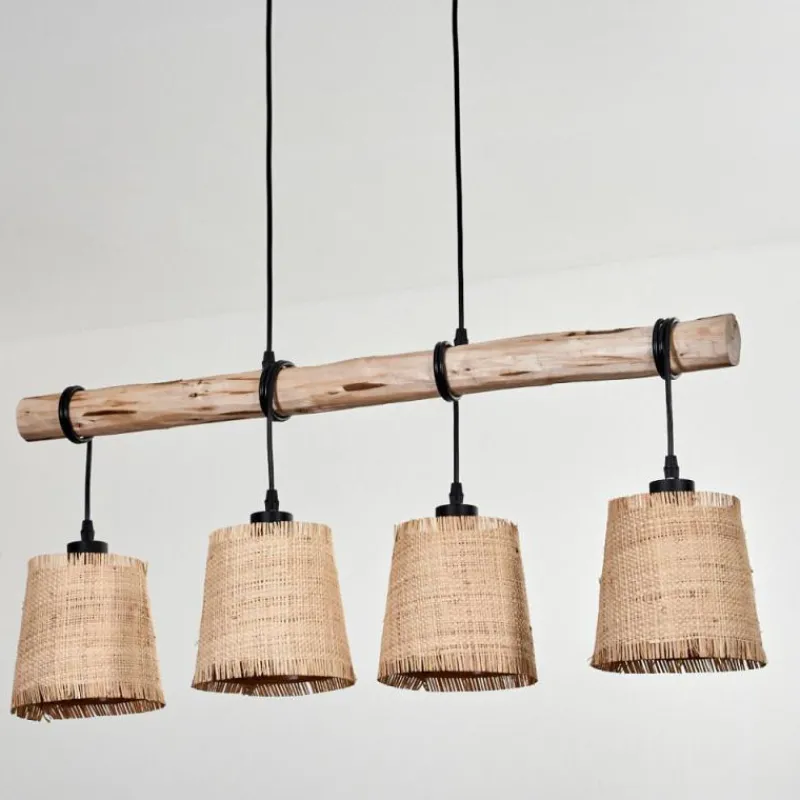 Luminaires Scandinaves-hofstein Suspension Soungou Écru, Noir, 4 lumières