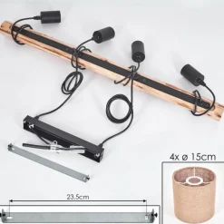 Lampes En Tissu-hofstein Suspension Soungou Écru, Noir, 4 lumières