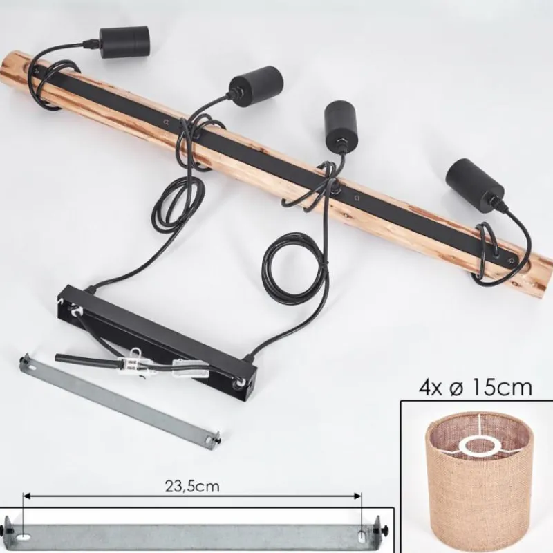 Lampes En Tissu-hofstein Suspension Soungou Écru, Noir, 4 lumières