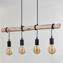 Luminaires Scandinaves-hofstein Suspension Soungou Écru, Noir, 4 lumières