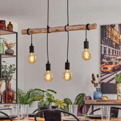 Luminaires Scandinaves-hofstein Suspension Soungou Écru, Noir, 4 lumières