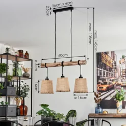 Luminaires Scandinaves-hofstein Suspension Soungou Écru, Noir, 3 lumières