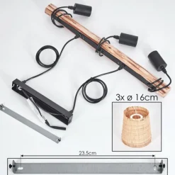 Luminaires Scandinaves-hofstein Suspension Soungou Écru, Noir, 3 lumières