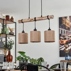 Lampes En Tissu-hofstein Suspension Soungou Écru, Noir, 3 lumières