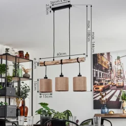 Lampes En Tissu-hofstein Suspension Soungou Écru, Noir, 3 lumières