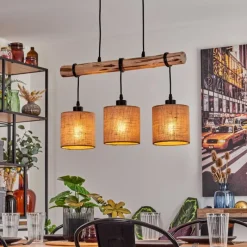 Lampes En Tissu-hofstein Suspension Soungou Écru, Noir, 3 lumières