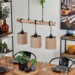 Lampes En Tissu-hofstein Suspension Soungou Écru, Noir, 3 lumières