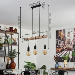 Luminaires Scandinaves-hofstein Suspension Soungou Écru, Noir, 3 lumières