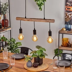 Luminaires Scandinaves-hofstein Suspension Soungou Écru, Noir, 3 lumières