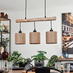 Lampes En Tissu-hofstein Suspension Soungou Écru, Noir, 3 lumières