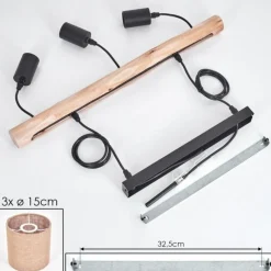 Lampes En Tissu-hofstein Suspension Soungou Écru, Noir, 3 lumières