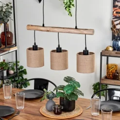 Lampes En Tissu-hofstein Suspension Soungou Écru, Noir, 3 lumières