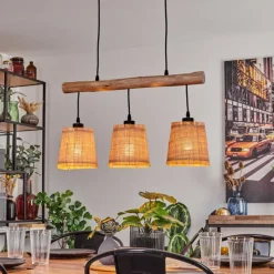 Luminaires Scandinaves-hofstein Suspension Soungou Écru, Noir, 3 lumières