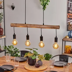 Luminaires Scandinaves-hofstein Suspension Soungou Écru, Noir, 4 lumières