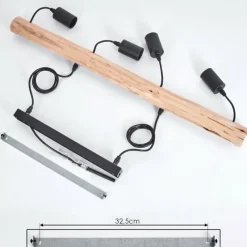 Luminaires Scandinaves-hofstein Suspension Soungou Écru, Noir, 4 lumières